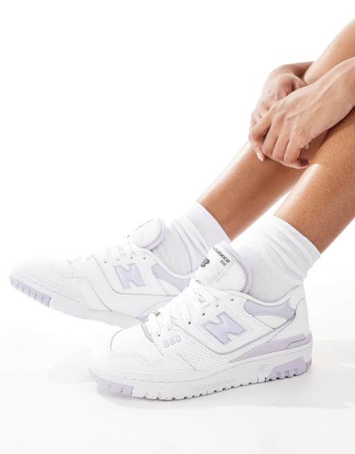 New Balance - 550 - Sneakers i hvid og lyslilla, 5 af 5