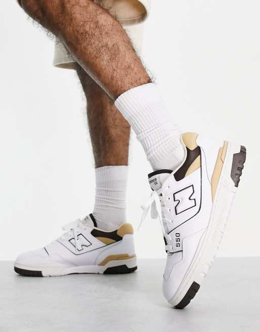 New Balance 550 Sneakers in bianco e colori neutri In esclusiva per ASOS