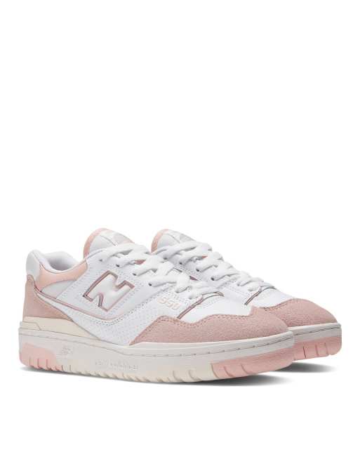 New Balance 550 sneakers in pink and white