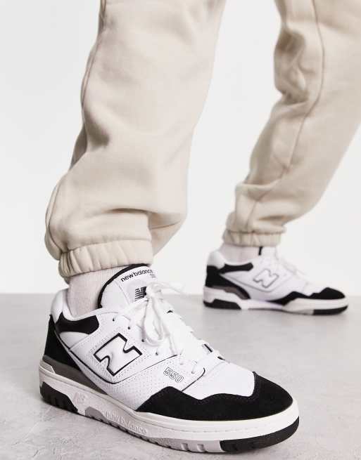 New Balance 550 sneakers in white and black ASOS