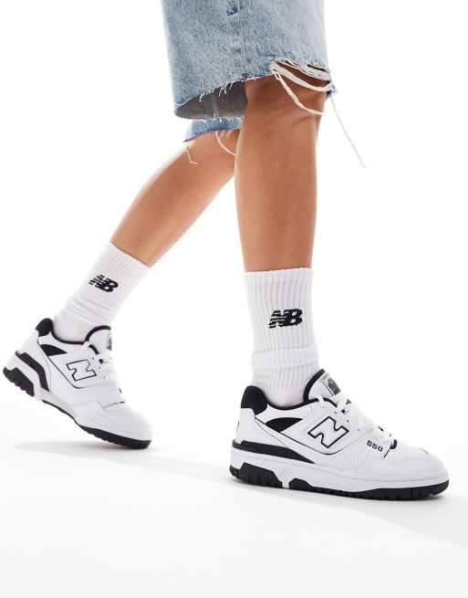 New Balance 550 sneakers in white and black