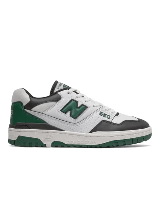 New Balance 550 sneakers in white and green