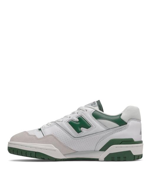 New Balance 550 sneakers in white and green