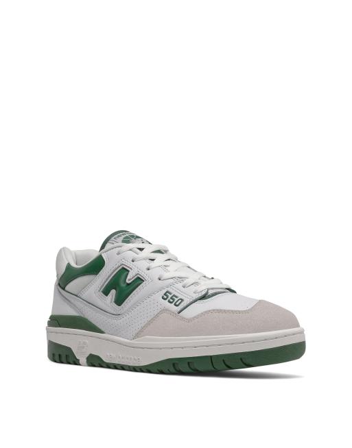 New Balance 550 sneakers in white and green