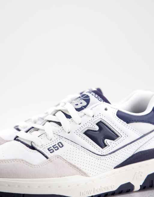 New Balance 550 sneakers in white and navy