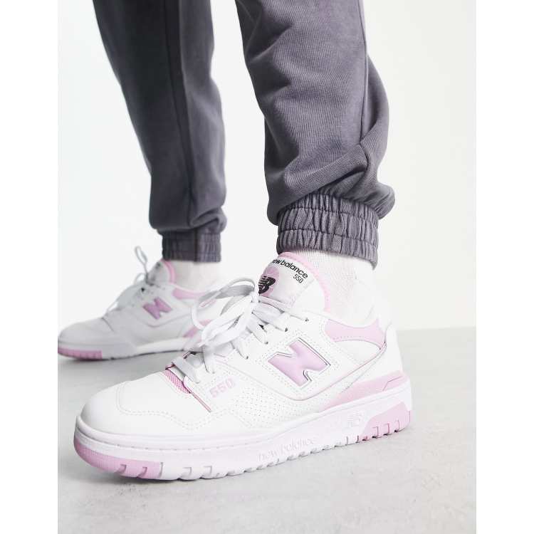 New Balance 550 sneakers in white and pink - WHITE