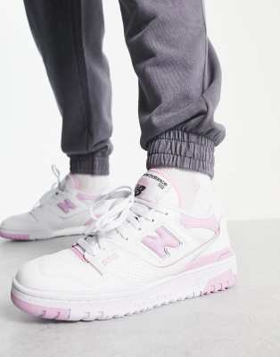 New Balance 550 sneakers in white and pink