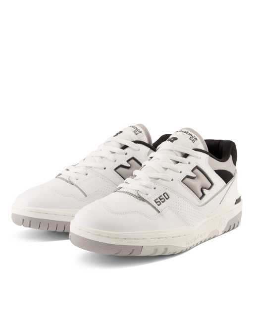 New Balance 550 sneakers in white with black and gray detail