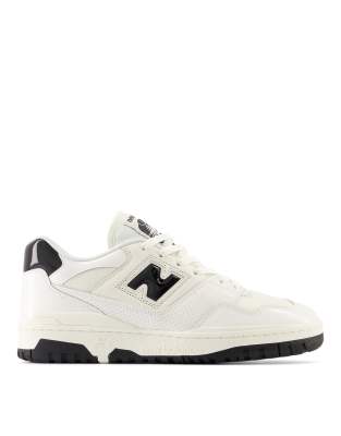 New Balance 550 Sneakers In White With Black Detail In White