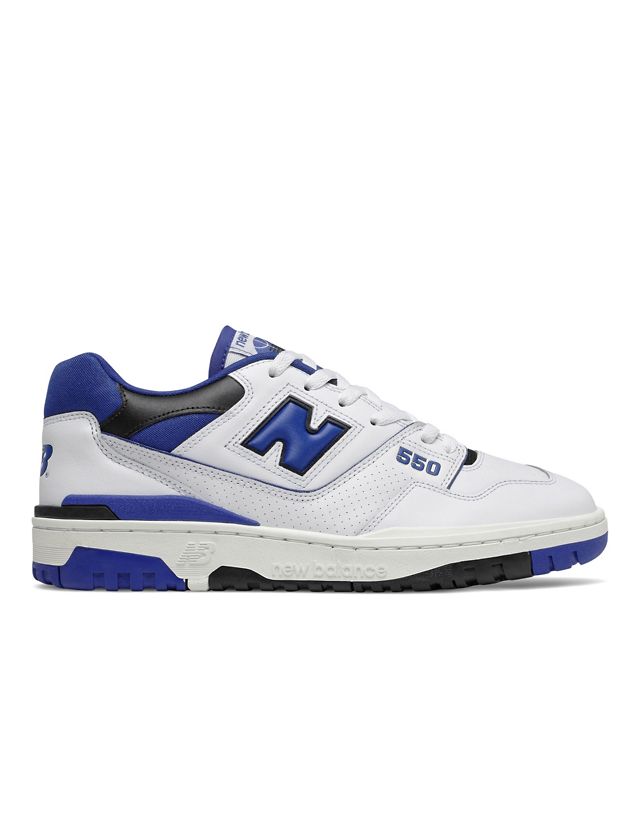 New Balance 550 sneakers in white with blue detail