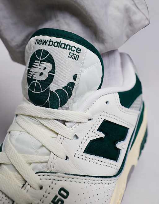 New Balance 550 sneakers in white with green and gray New Balance 550 sneakers in white with green and gray