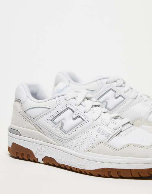 New balance white on sale with gum sole