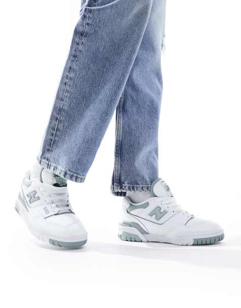 New Balance - 550 - Sneakers in wit en saliegroen - view 1