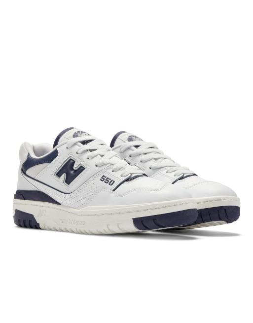 New Balance - 550 - Sneakers in wit en marineblauw, 2 van 4