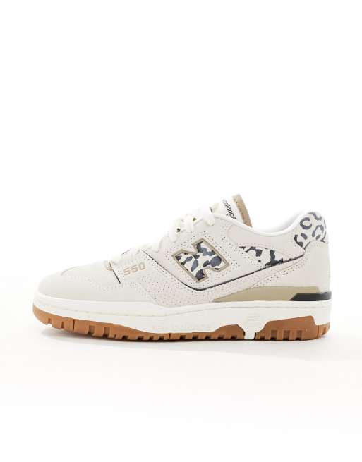 New Balance 550 trainers in sea salt and leopard ASOS