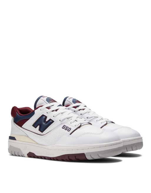 Size 12 - New Balance 550 white/maroon CLEAN! 195907818527