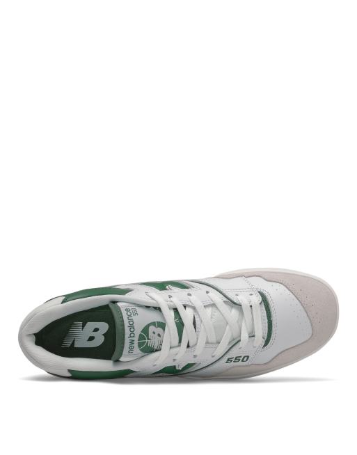 New Balance 550 trainers in white and green