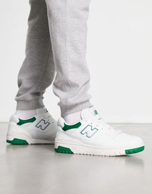 New Balance 550 trainers in white and green  - ASOS Price Checker