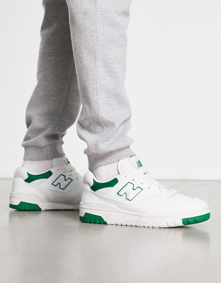 New Balance 550 trainers in white and green