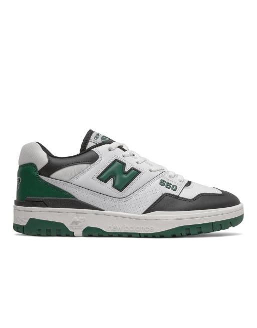 New Balance 550 trainers in white and green ASOS