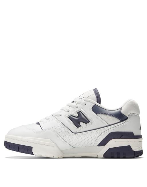 New Balance 550 trainers in white and navy