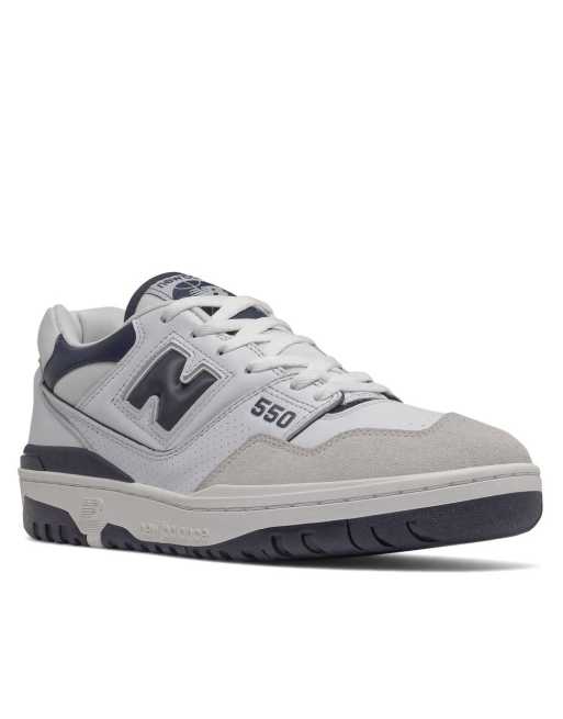 New Balance 550 trainers in white and navy, 3 of 4