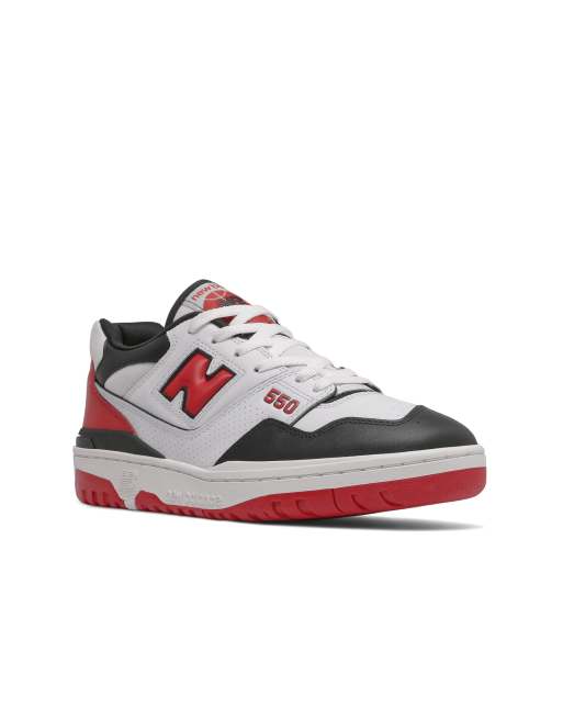 New Balance 550 trainers in white and red, 2 of 4