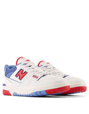New Balance 550 trainers in white, blue and red | ASOS