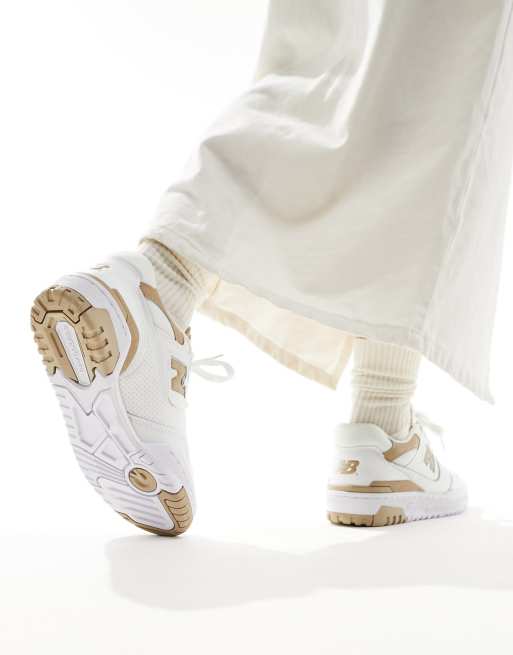 New Balanace 550 trainers in white & tan