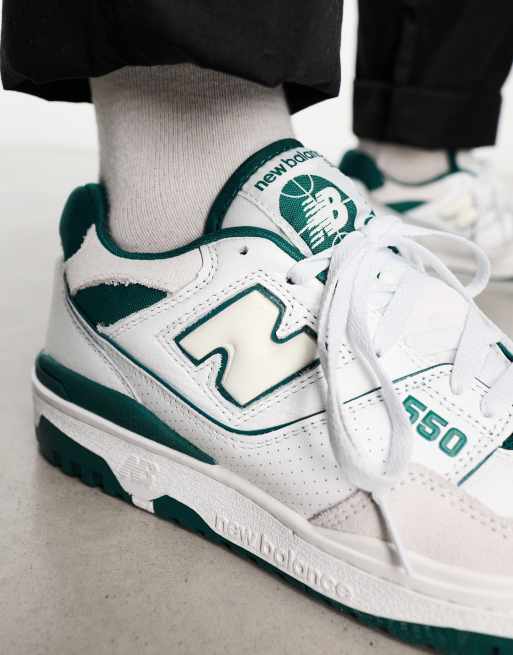 New Balance 550 trainers in white green ASOS