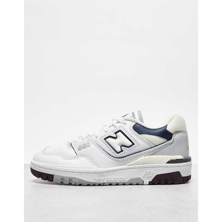 New Balance 550 trainers in white, navy and burgundy | ASOS