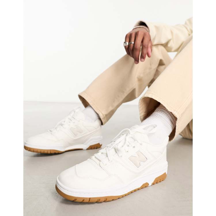 New Balance 550 trainers with a gumsole in white