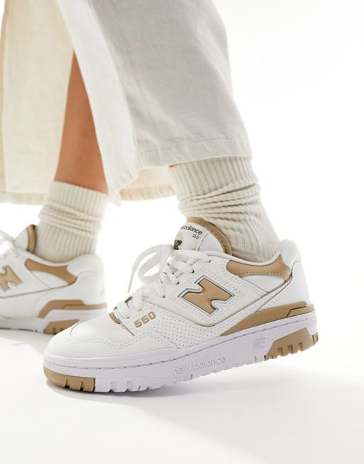 New Balance – 550 – Vita och bruna sneakers