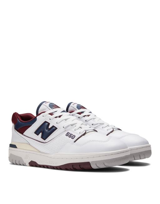New Balance – 550 – Vita och vinröda sneakers, 2 av 4