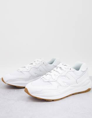 New Balance New Balance 57/40 leather sneakers in triple white - WHITE