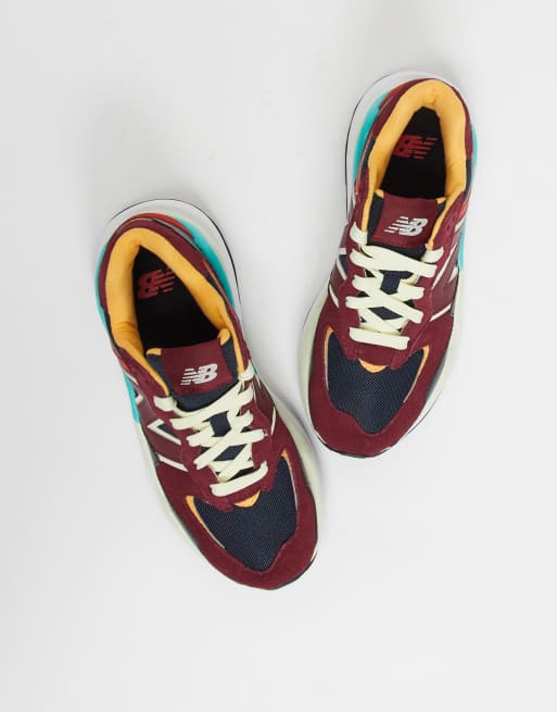 New Balance 57/40 sneakers in burgundy, 4 of 4
