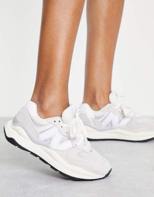 New Balance 57 40 sneakers in off white with gray detail