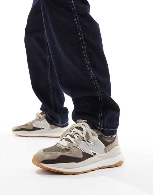 New Balance 57/40 sneakers in taupe with brown detail | ASOS