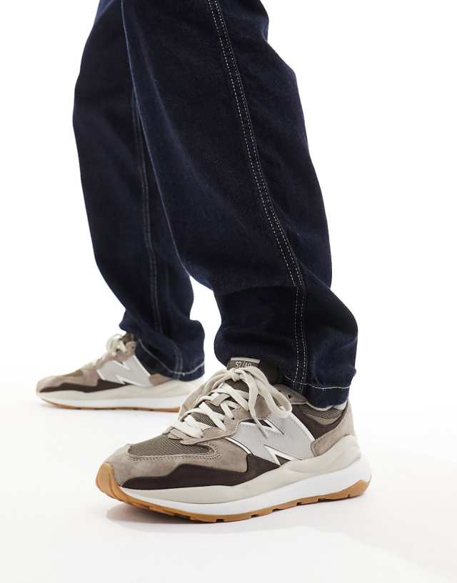 New Balance 57/40 sneakers in taupe with brown detail