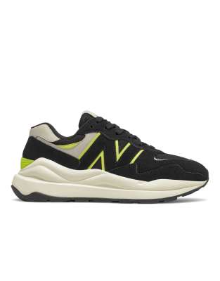 New Balance Black & Yellow 57/40 Sneakers In Black