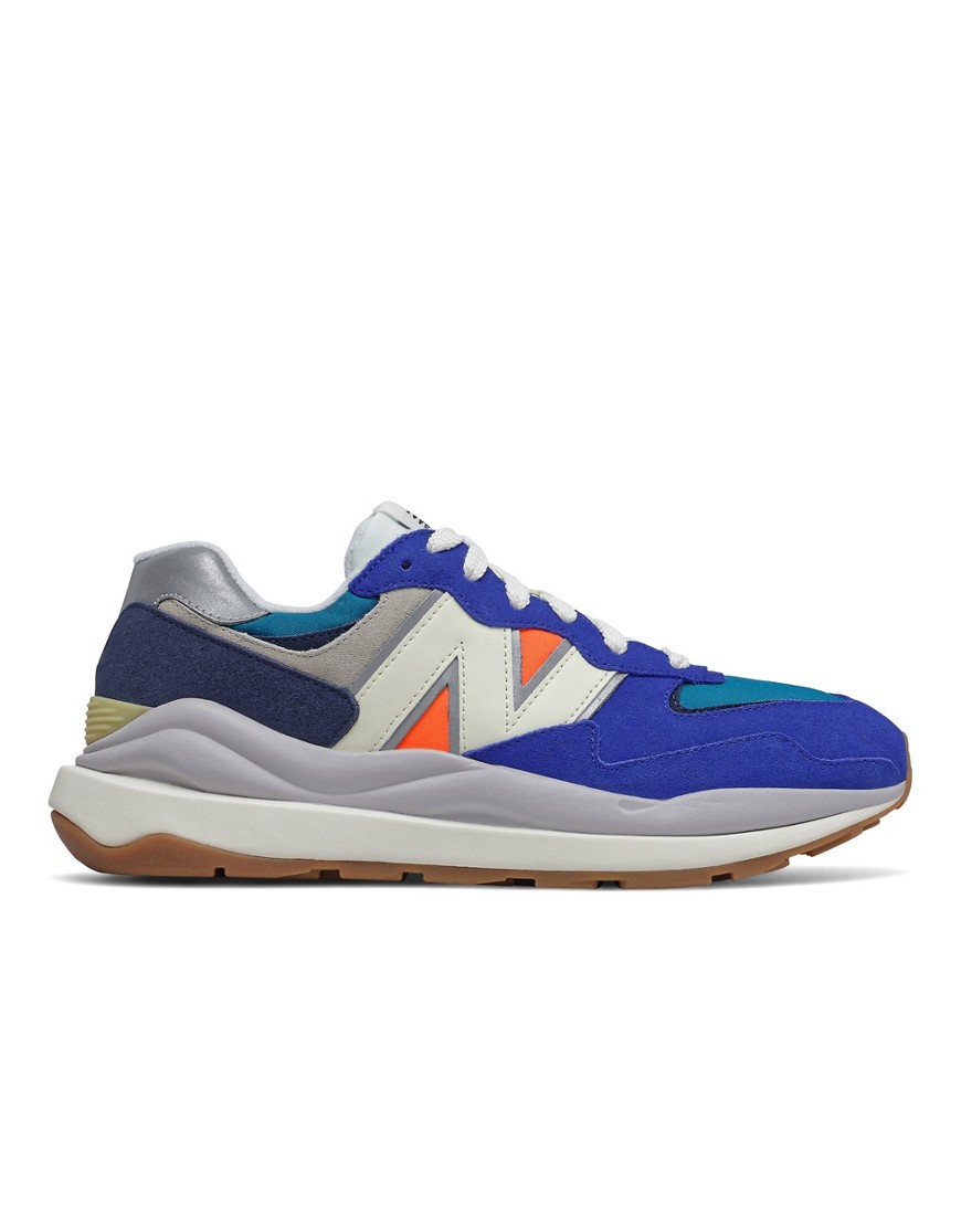 New Balance 57/40 suede sneakers in cobalt blue multi