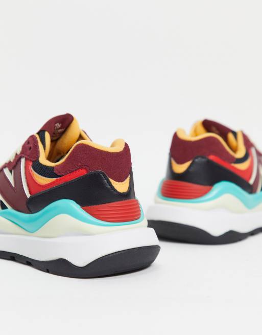 New Balance 57/40 trainers in burgundy, 2 of 4