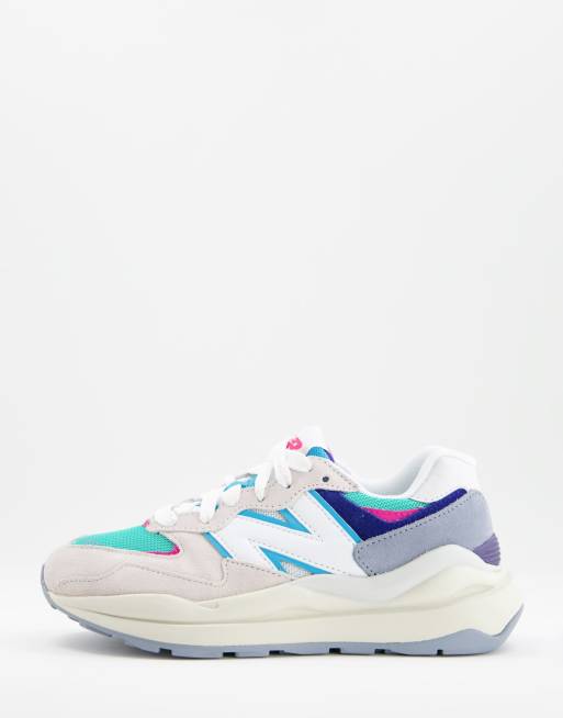 New Balance – 57/40 – Zielono-różowe zamszowe buty sportowe