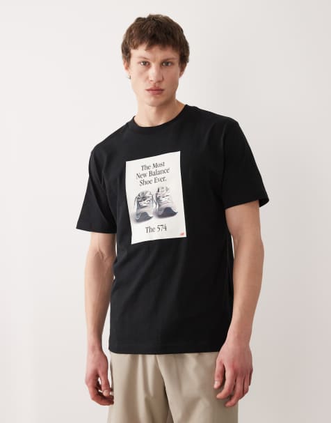 New Balance 574 ad t-shirt in black