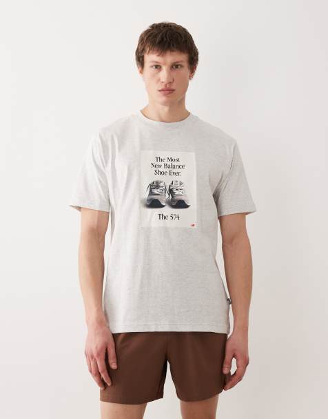 New Balance 574 ad t-shirt in grey - view 1