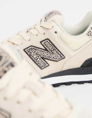 new balance 574 animal print cream