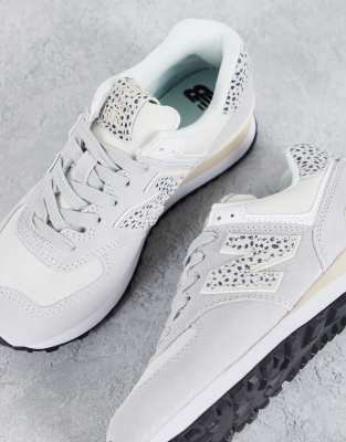 new balance 574 animal print cream