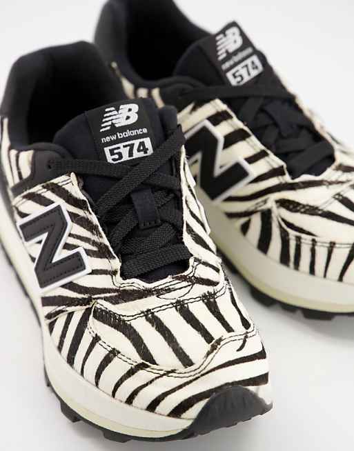 New Balance - 574 - Baskets à semelle compensée et imprimé zèbre New Balance - 574 - Baskets à semelle compensée et imprimé zèbre