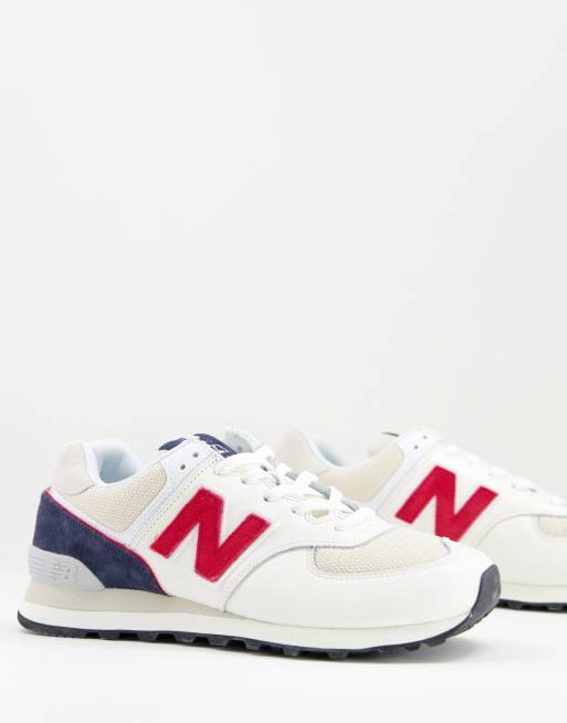 New balance 574 hot sale rouge et blanche