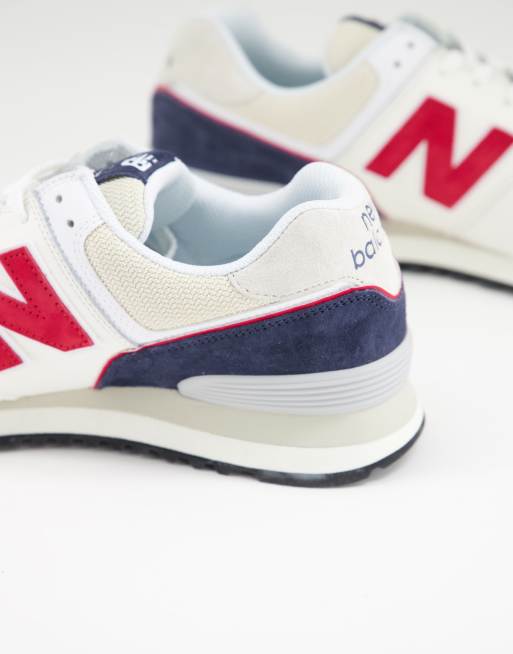 New balance 574 store bleu marine et rouge